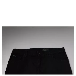 Black Logo Cotton Stretch Skinny Denim Jeans