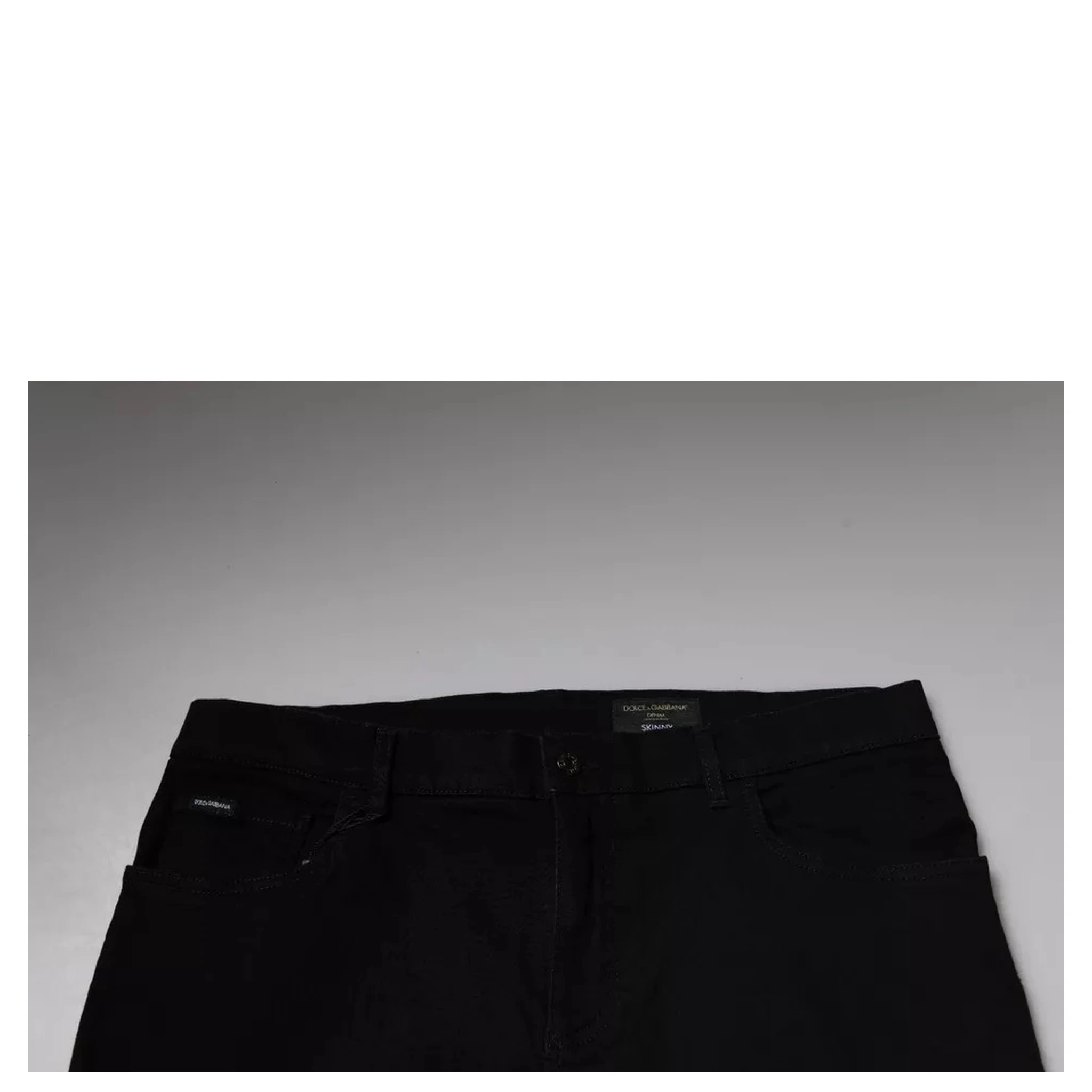 Black Logo Cotton Stretch Skinny Denim Jeans