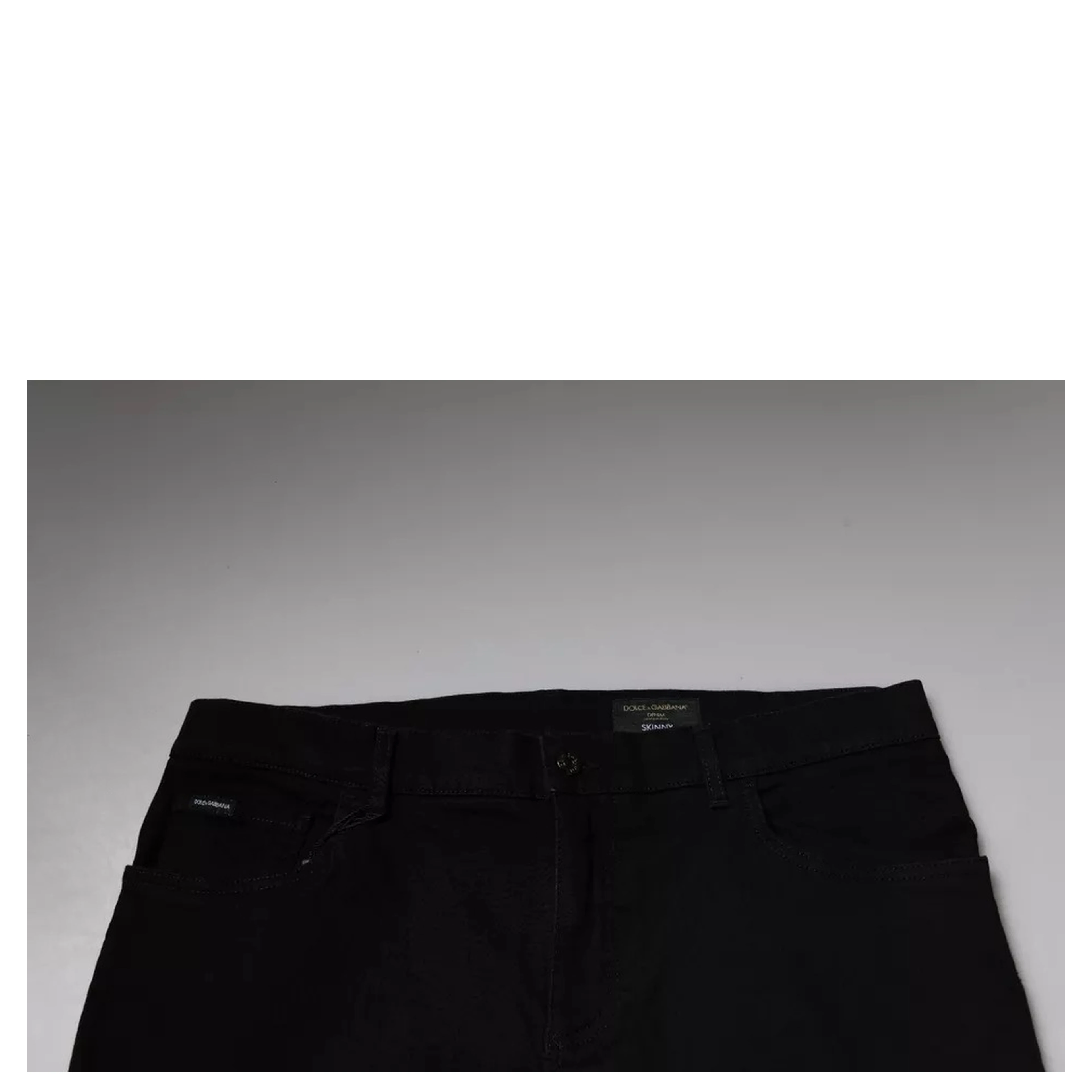Black Logo Cotton Stretch Skinny Denim Jeans