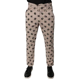 Beige Logo Cotton Skinny Denim Jeans