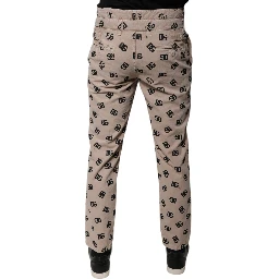 Beige Logo Cotton Skinny Denim Jeans