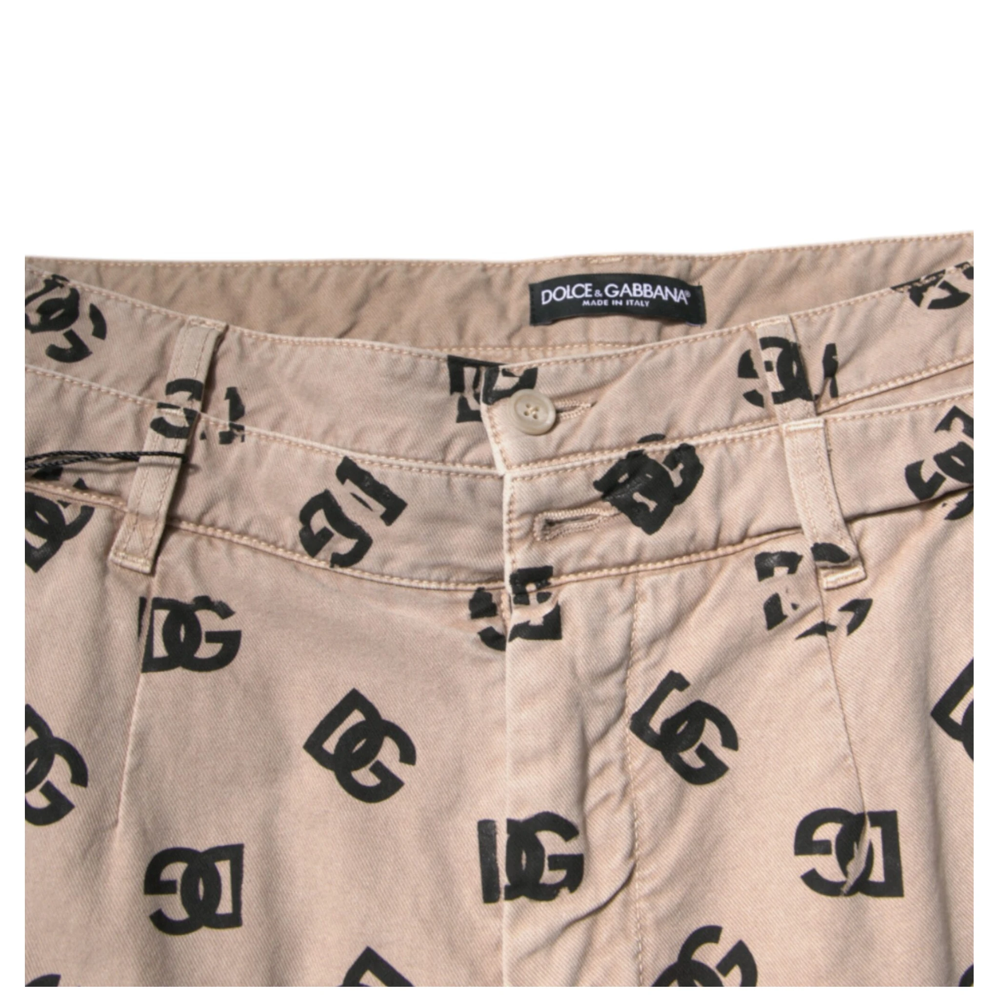 Beige Logo Cotton Skinny Denim Jeans