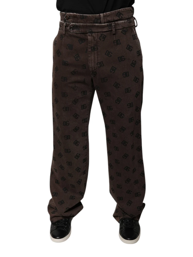 Brown Logo Cotton Straight Denim Jeans alternative