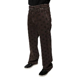 Brown Logo Cotton Straight Denim Jeans