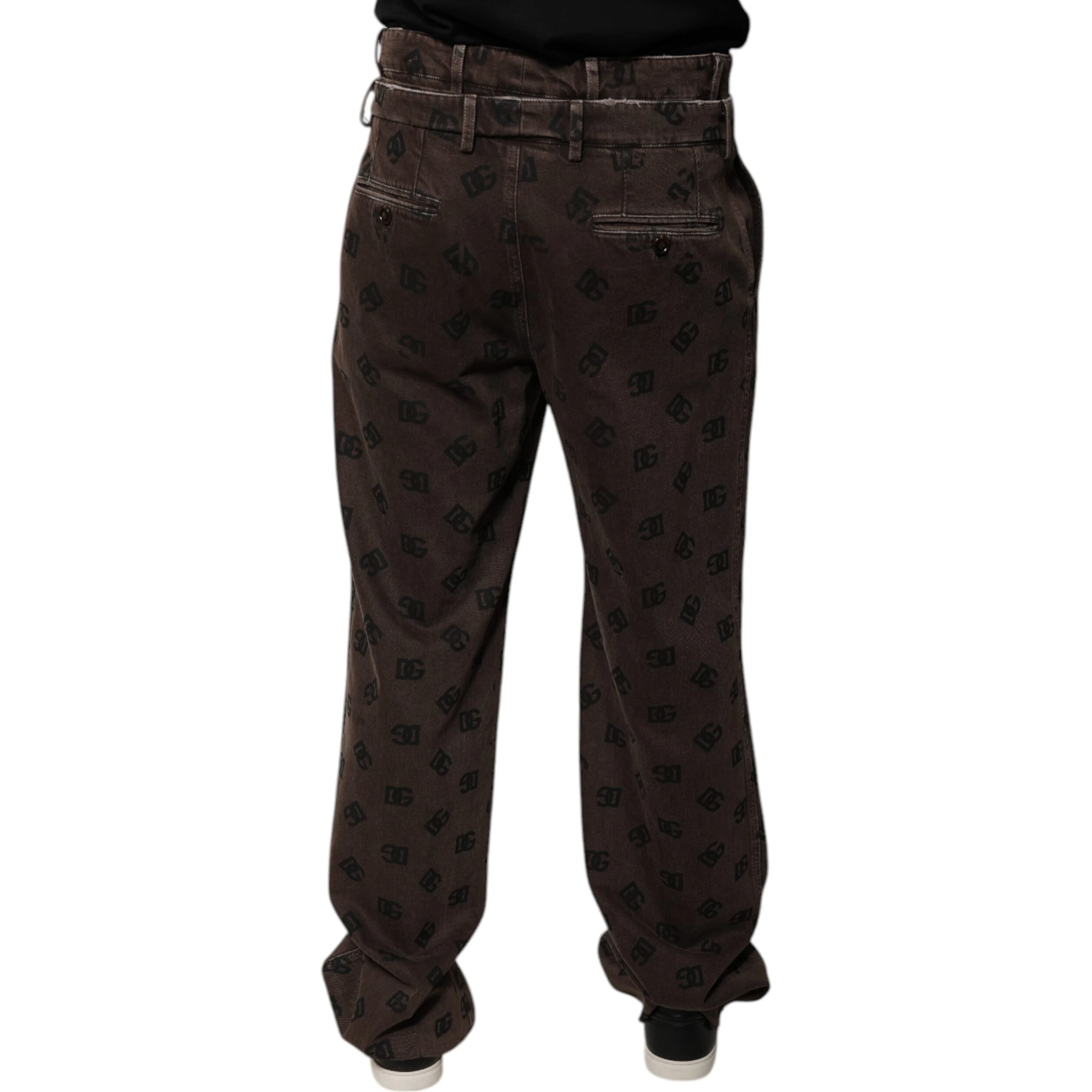 Brown Logo Cotton Straight Denim Jeans