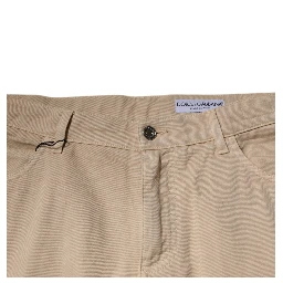 Beige Cotton Mid Waist Skinny Denim Jeans