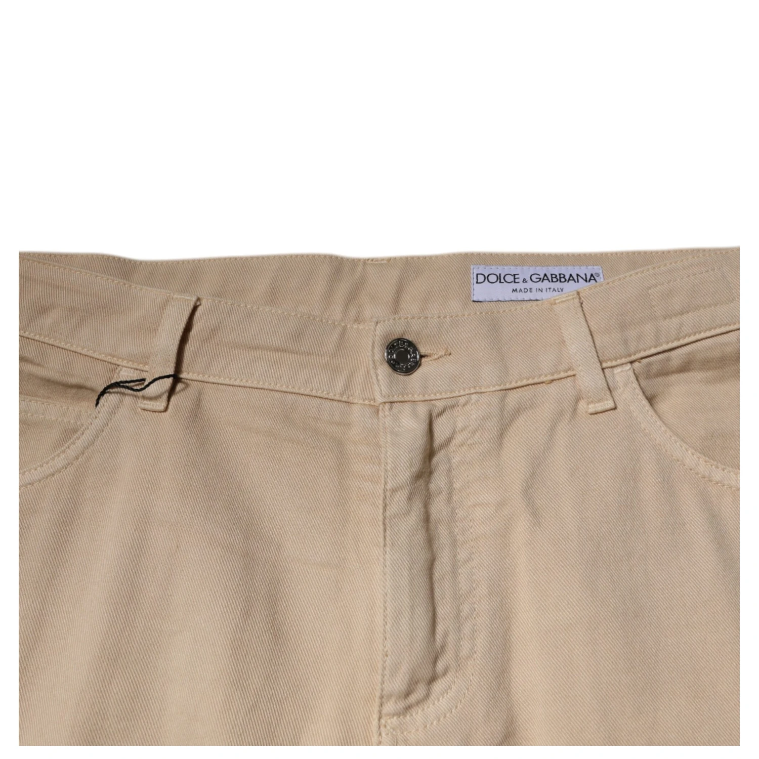 Beige Cotton Mid Waist Skinny Denim Jeans