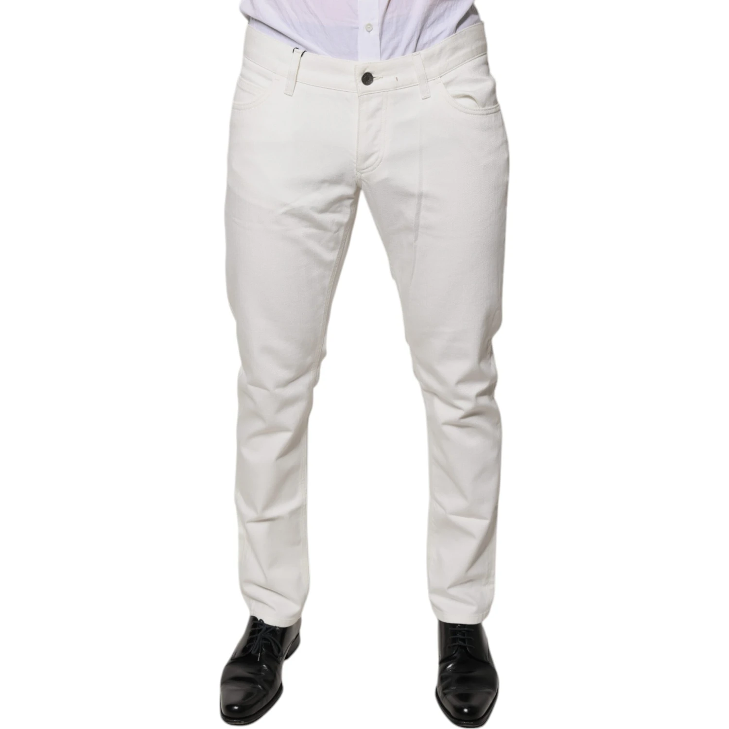 White Cotton Skinny Denim Jeans