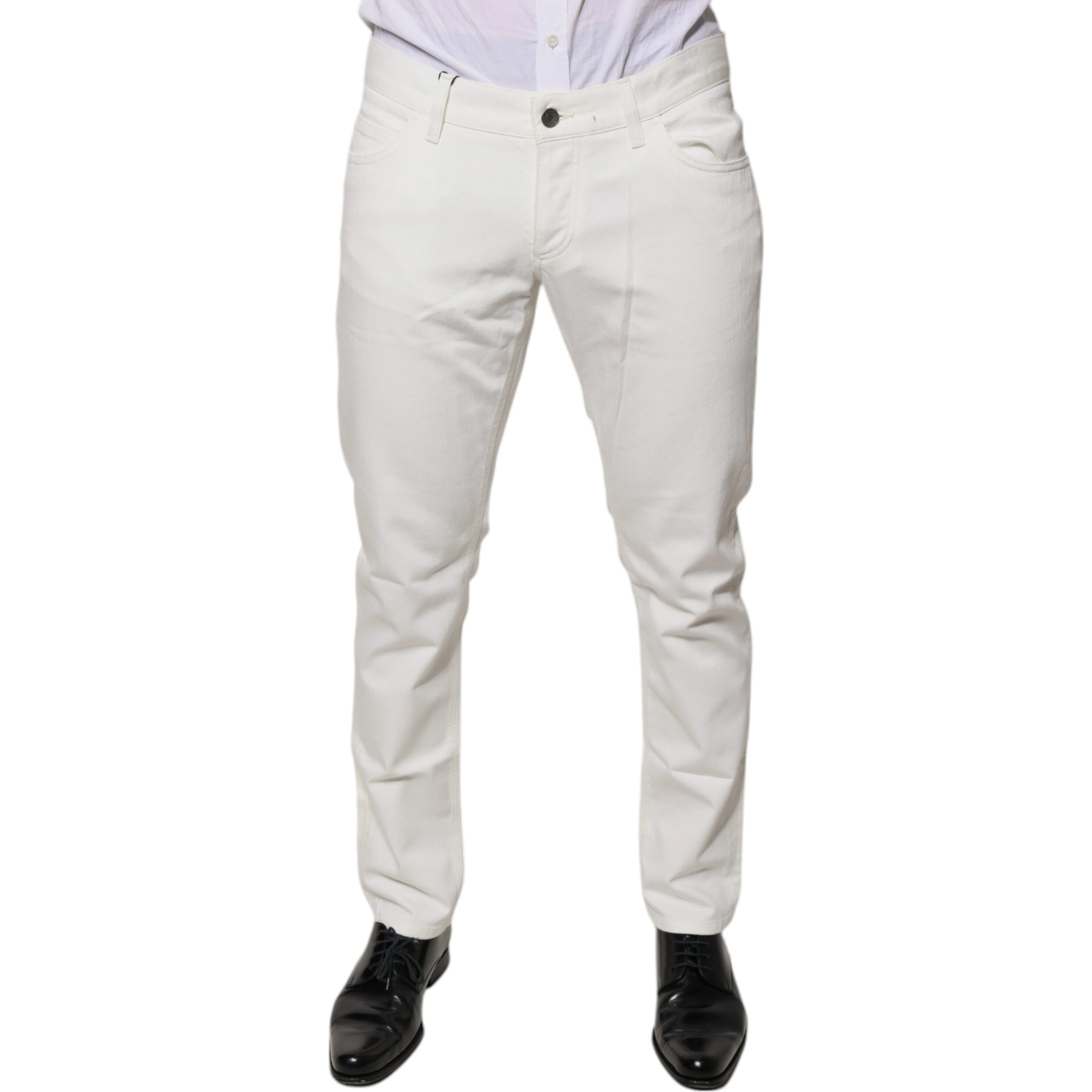 White Cotton Skinny Denim Jeans