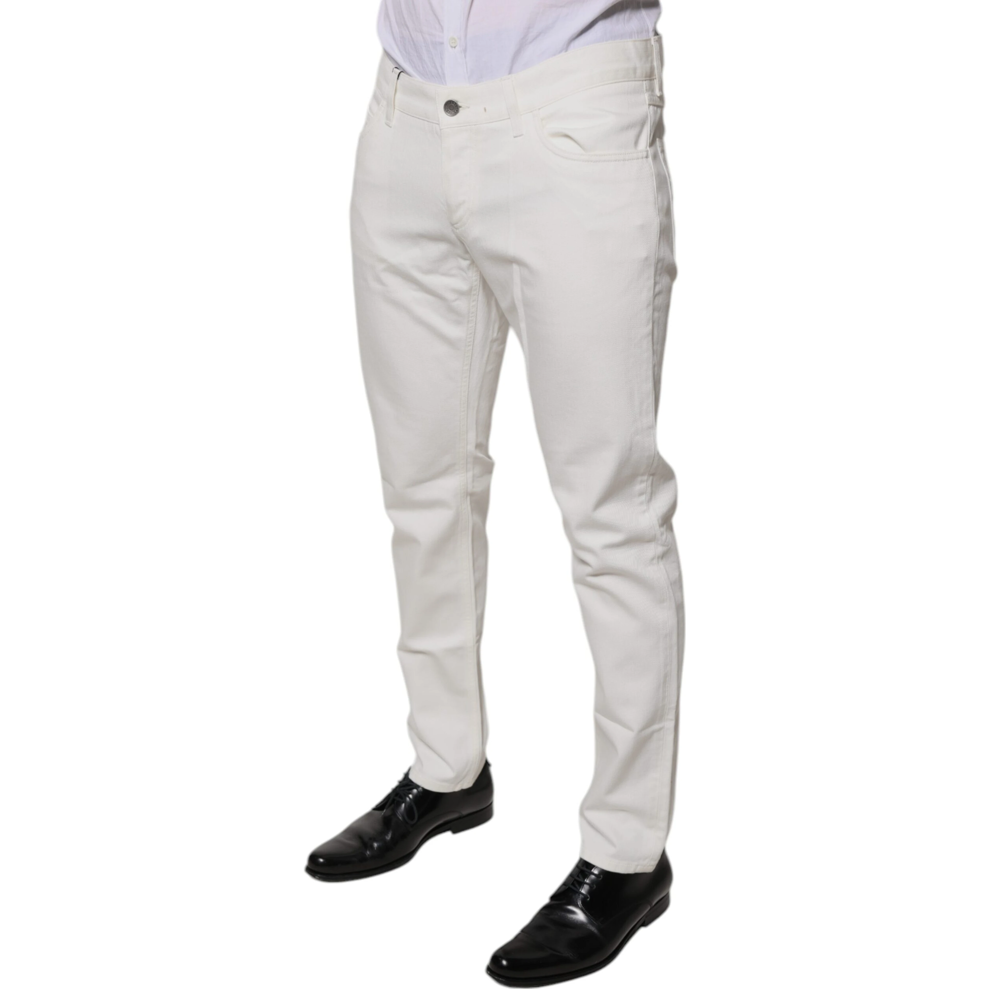 White Cotton Skinny Denim Jeans