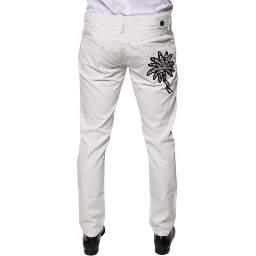 White Cotton Skinny Denim Jeans