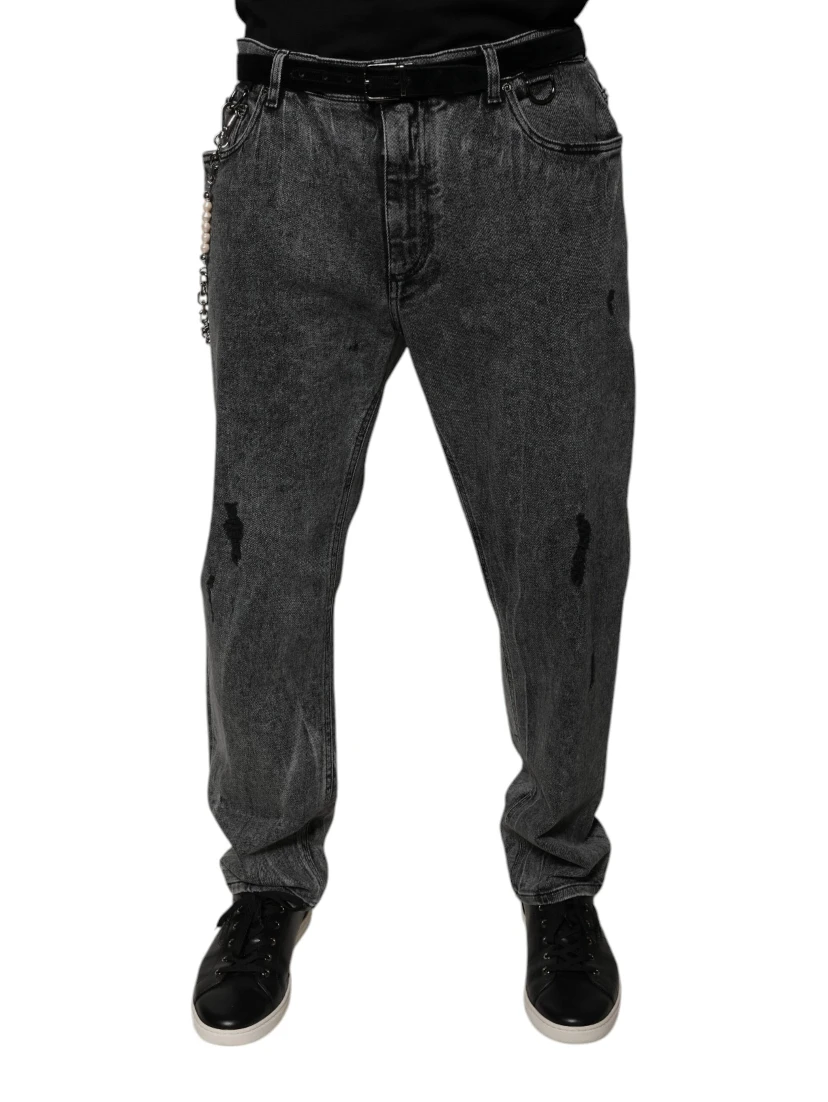 Dark Gray Cotton Skinny Denim Jeans