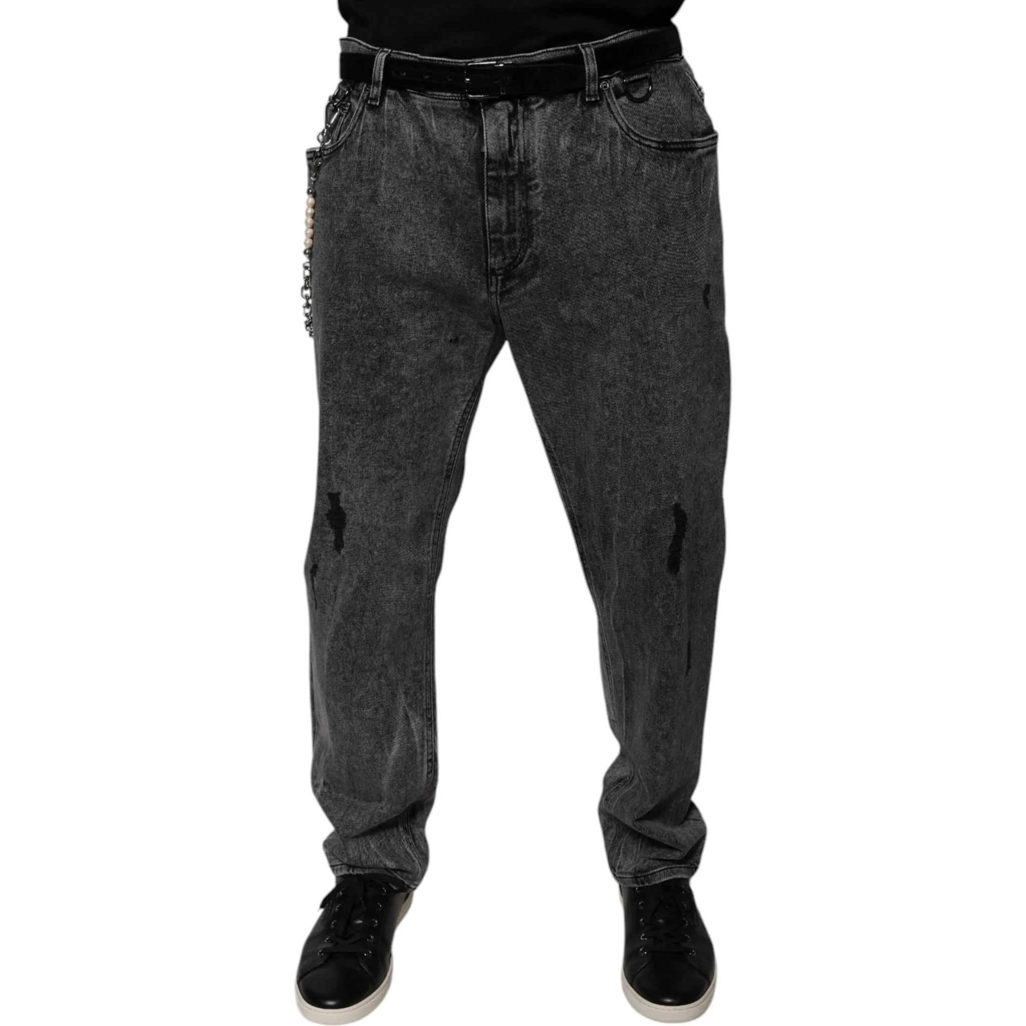 Dark Gray Cotton Skinny Denim Jeans