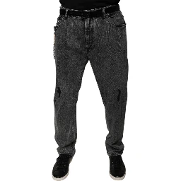 Dark Gray Cotton Skinny Denim Jeans