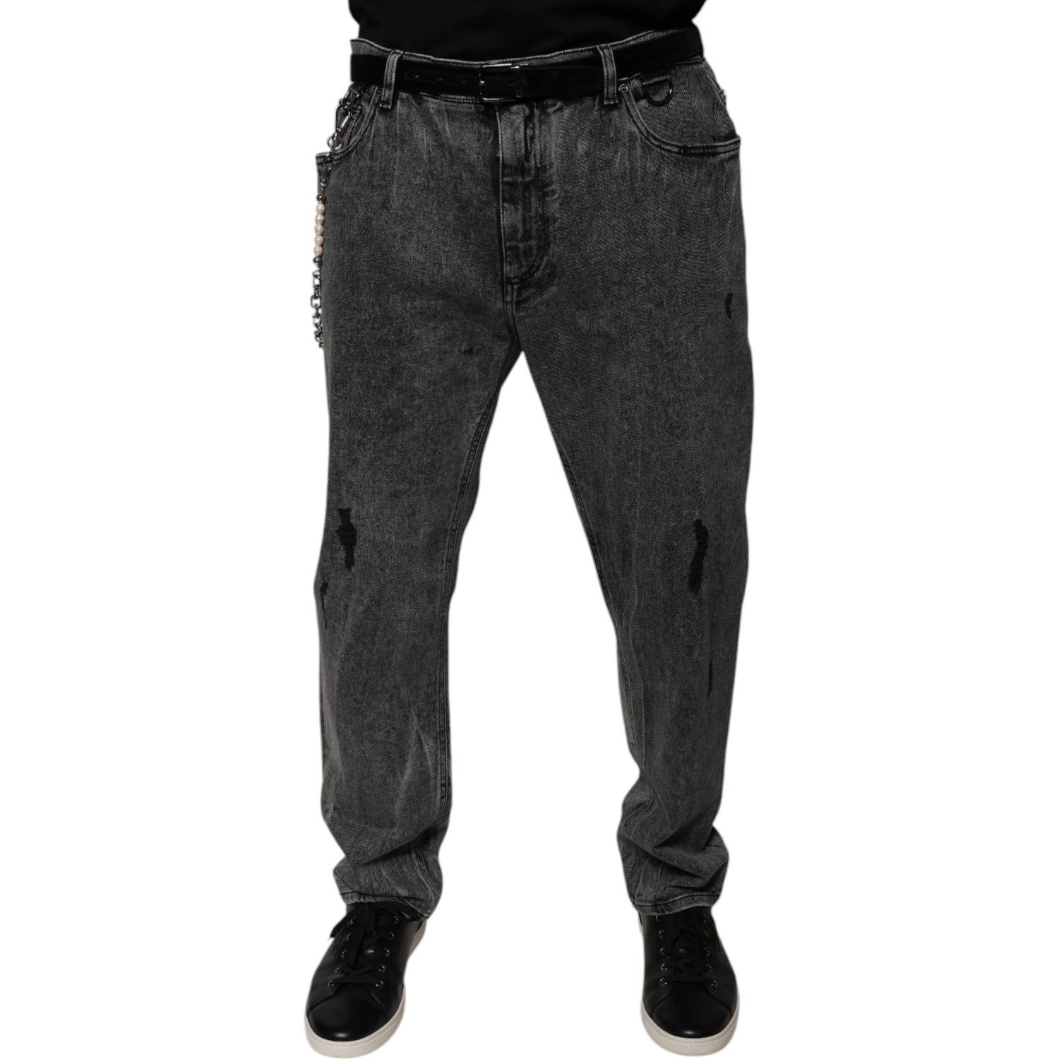 Dark Gray Cotton Skinny Denim Jeans