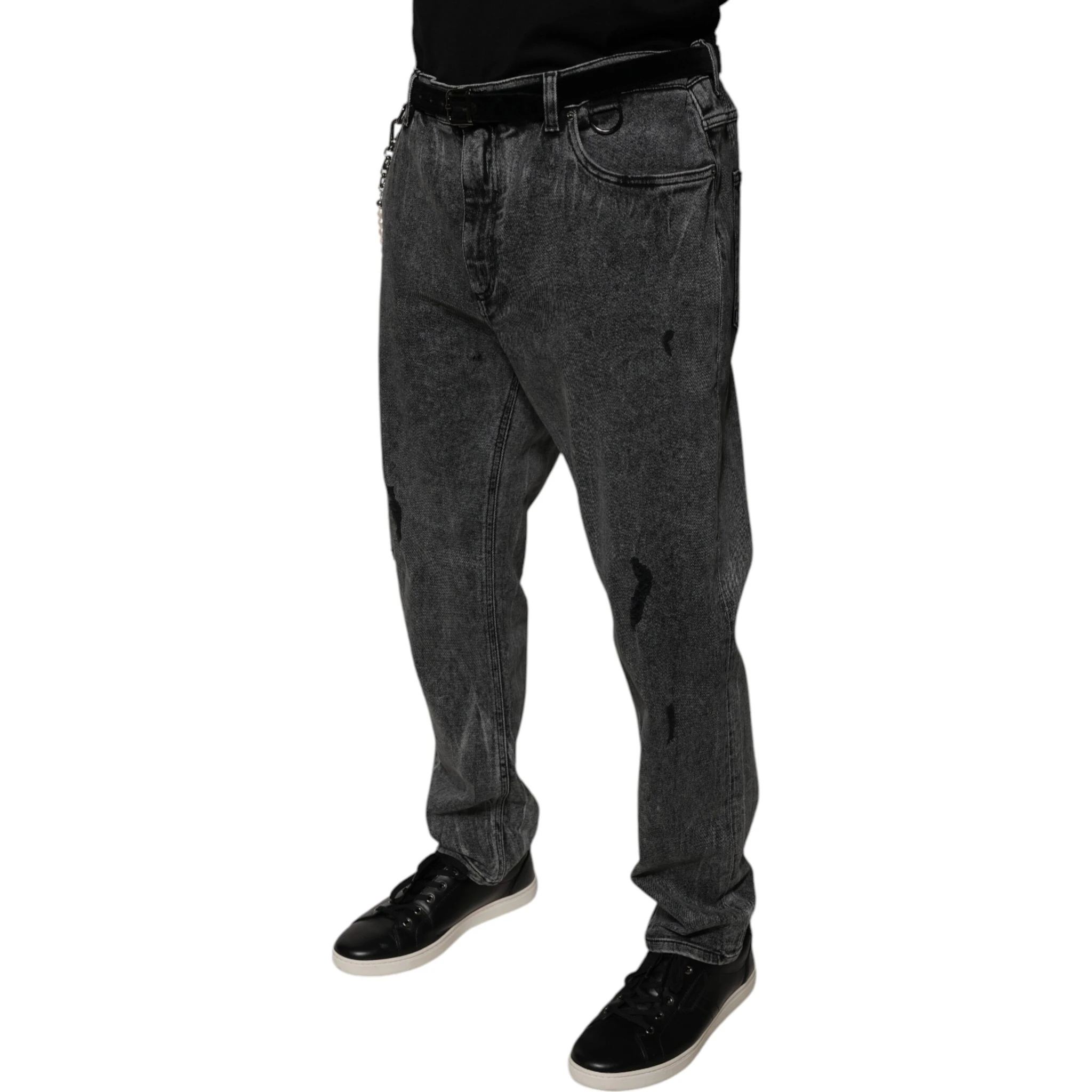 Dark Gray Cotton Skinny Denim Jeans