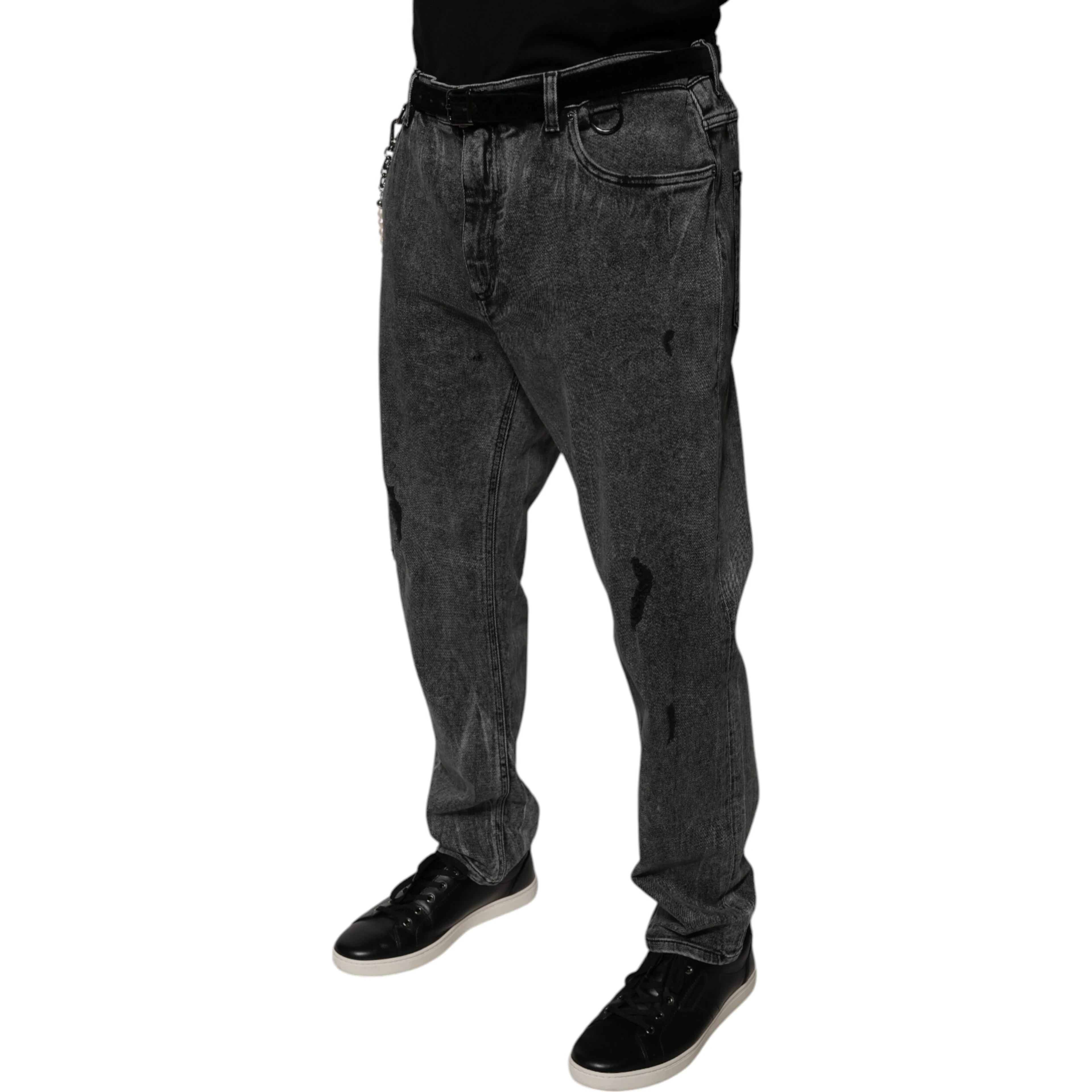 Dark Gray Cotton Skinny Denim Jeans