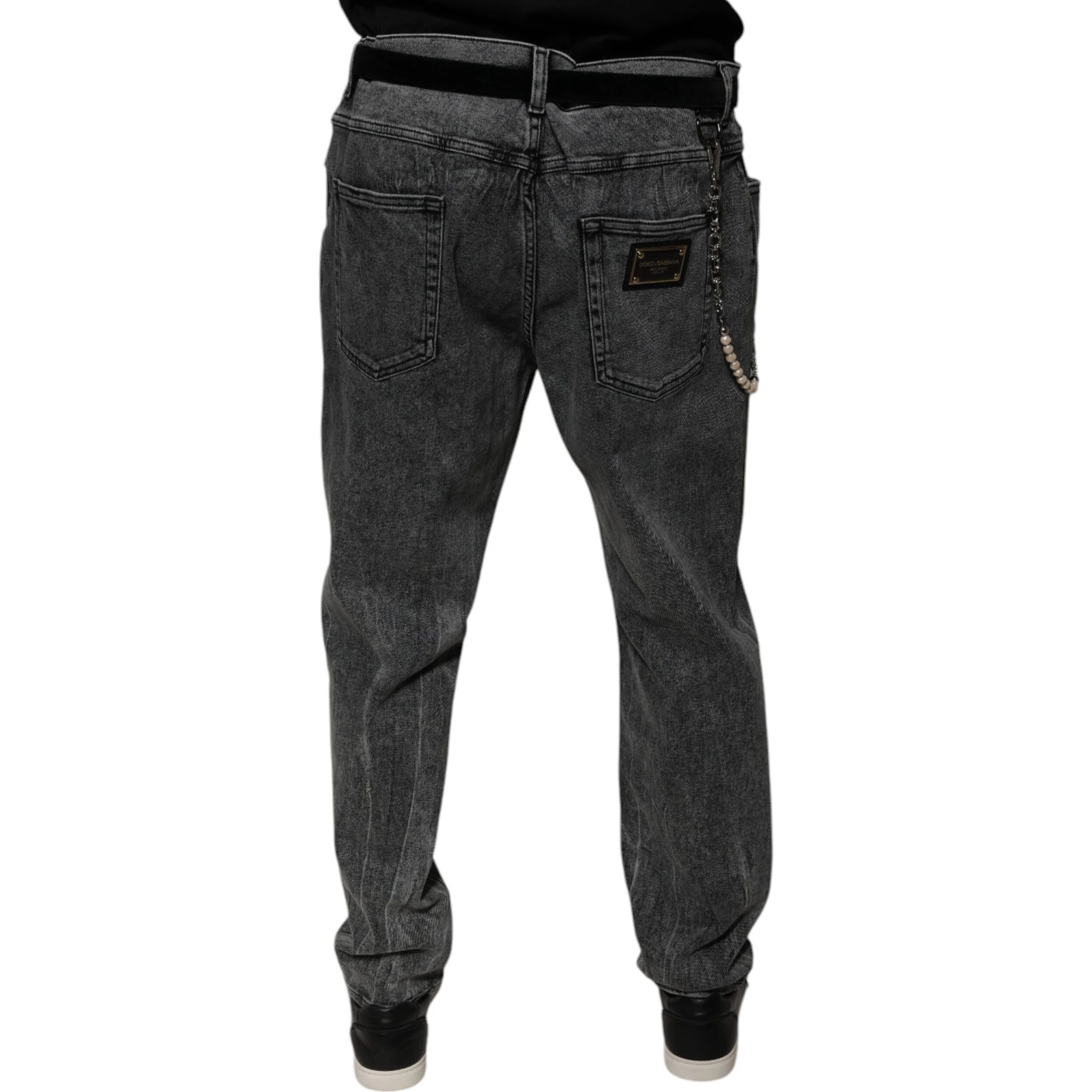 Dark Gray Cotton Skinny Denim Jeans
