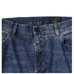 Blue Cotton Tattered Skinny Denim Jeans