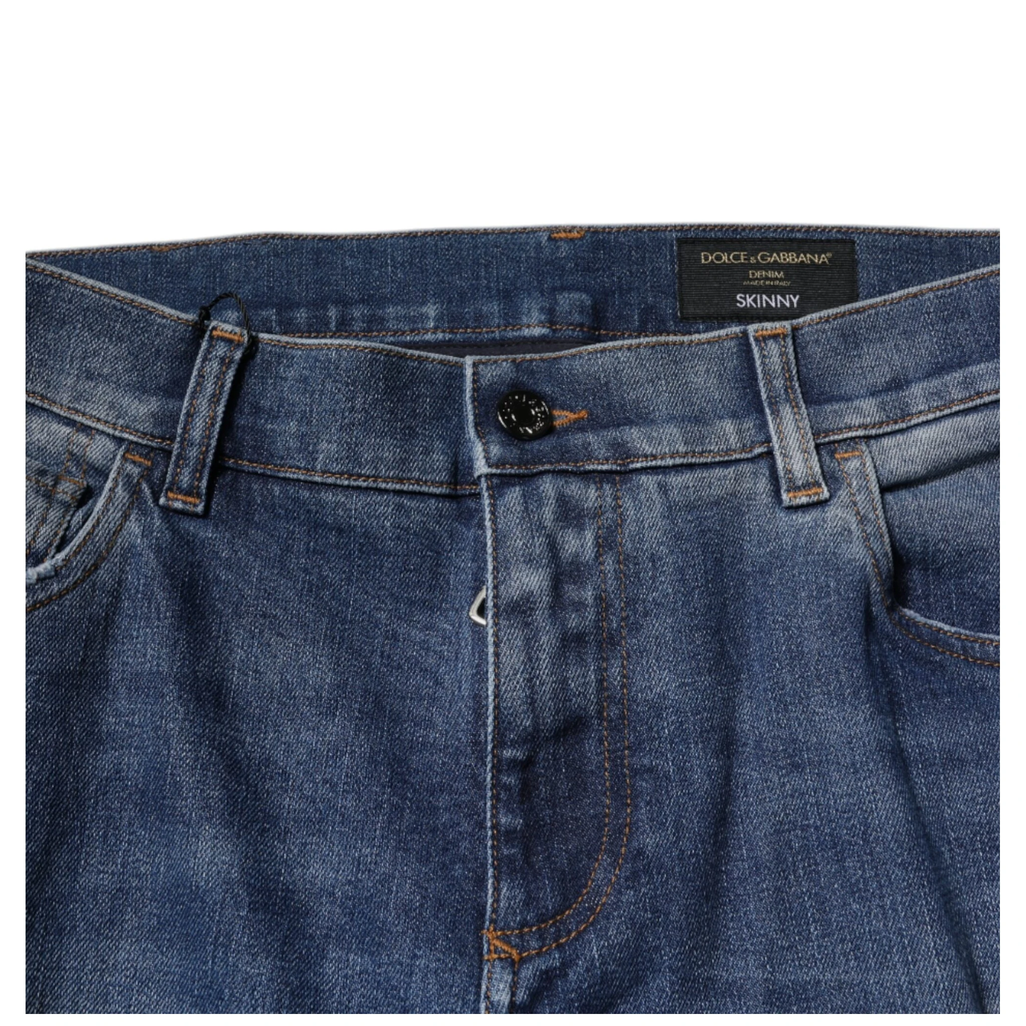 Blue Cotton Tattered Skinny Denim Jeans