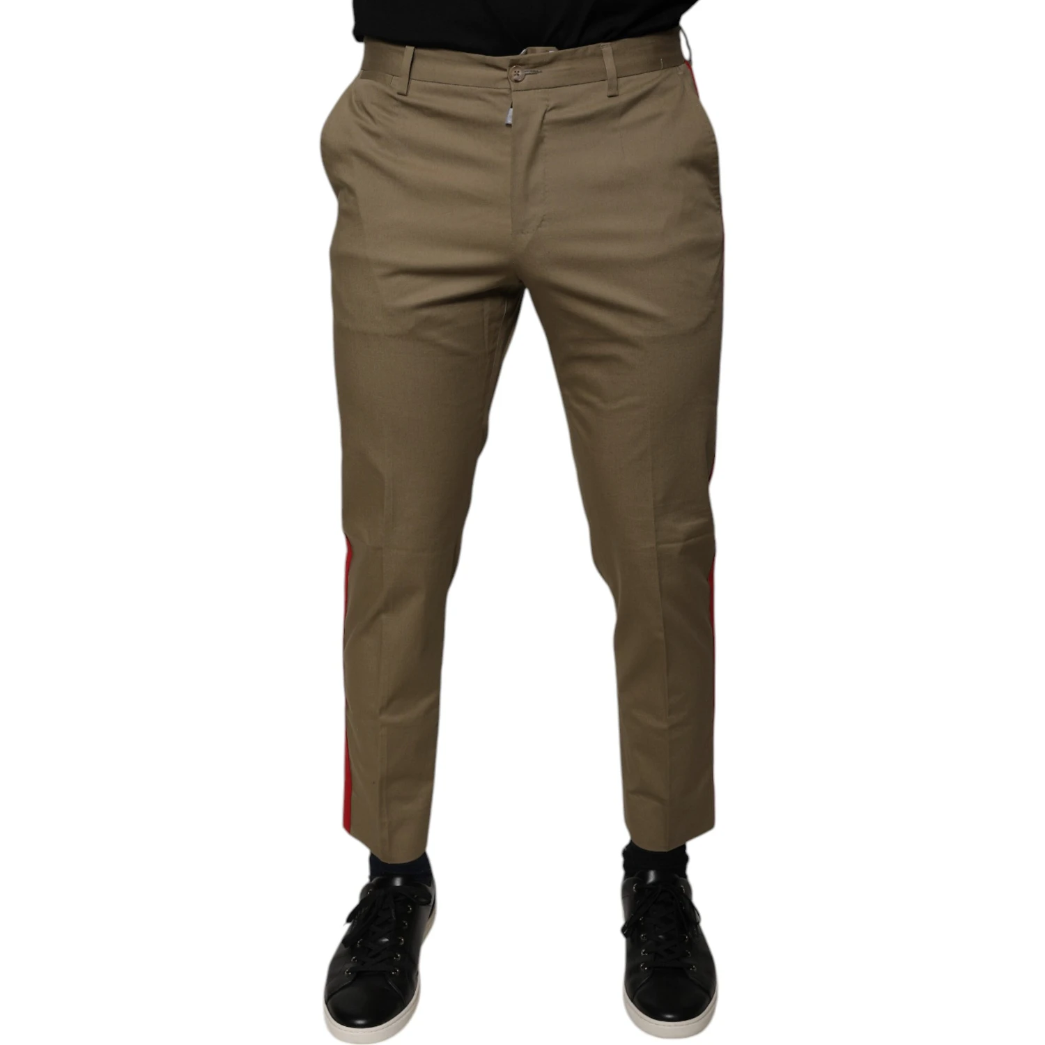Brown Logo Men Casual Tapered Pants