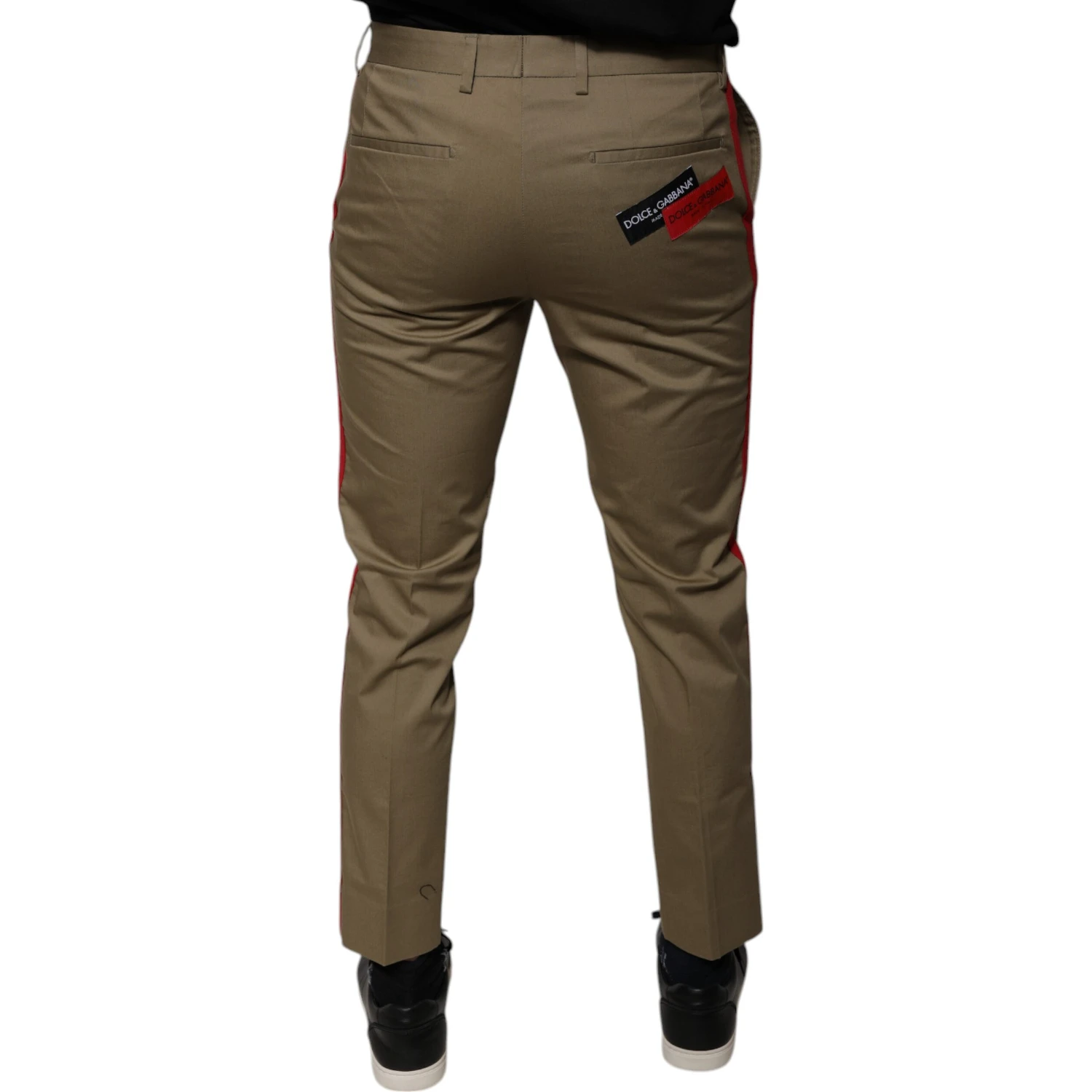Brown Logo Men Casual Tapered Pants