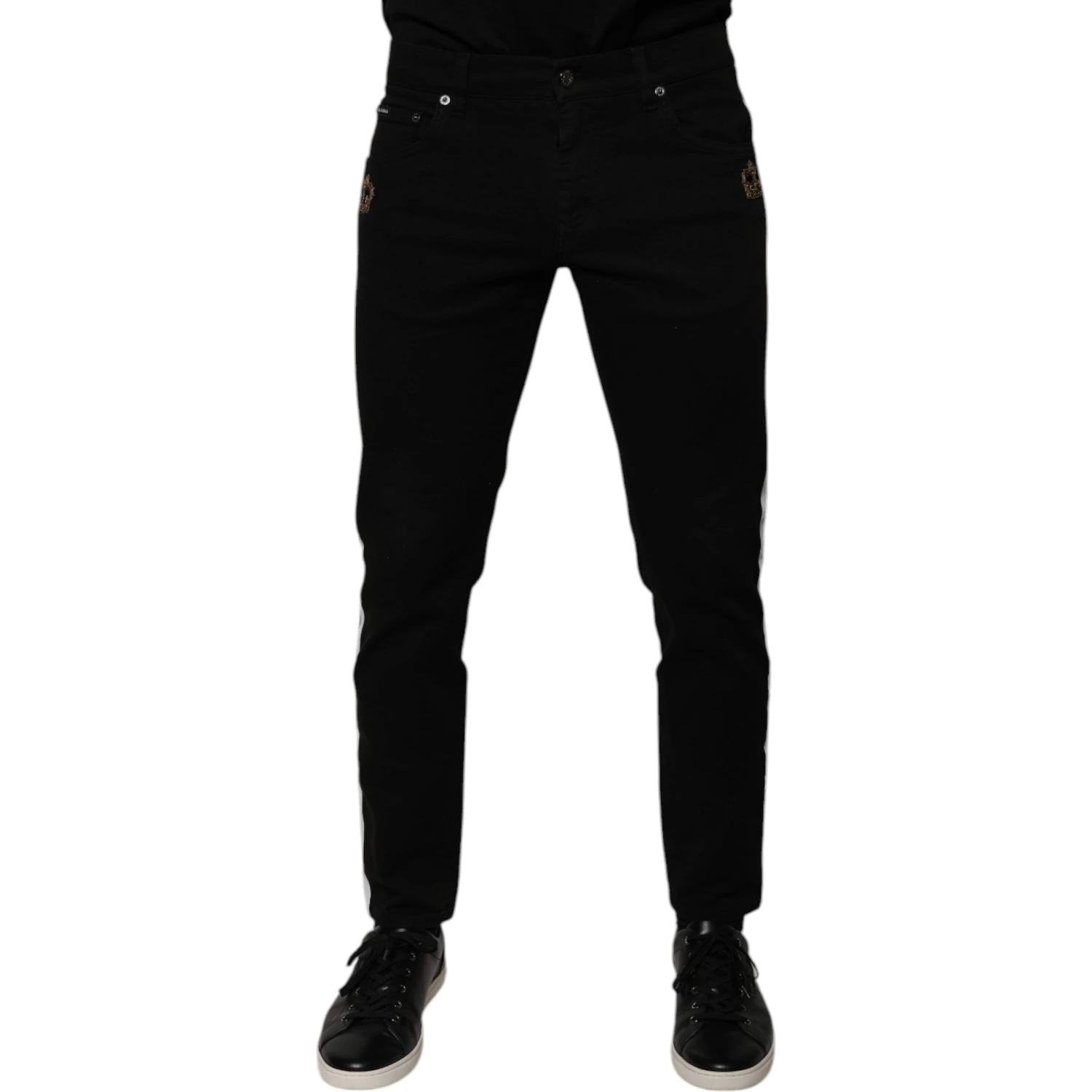 Black Crown White Lining Skinny Denim Jeans
