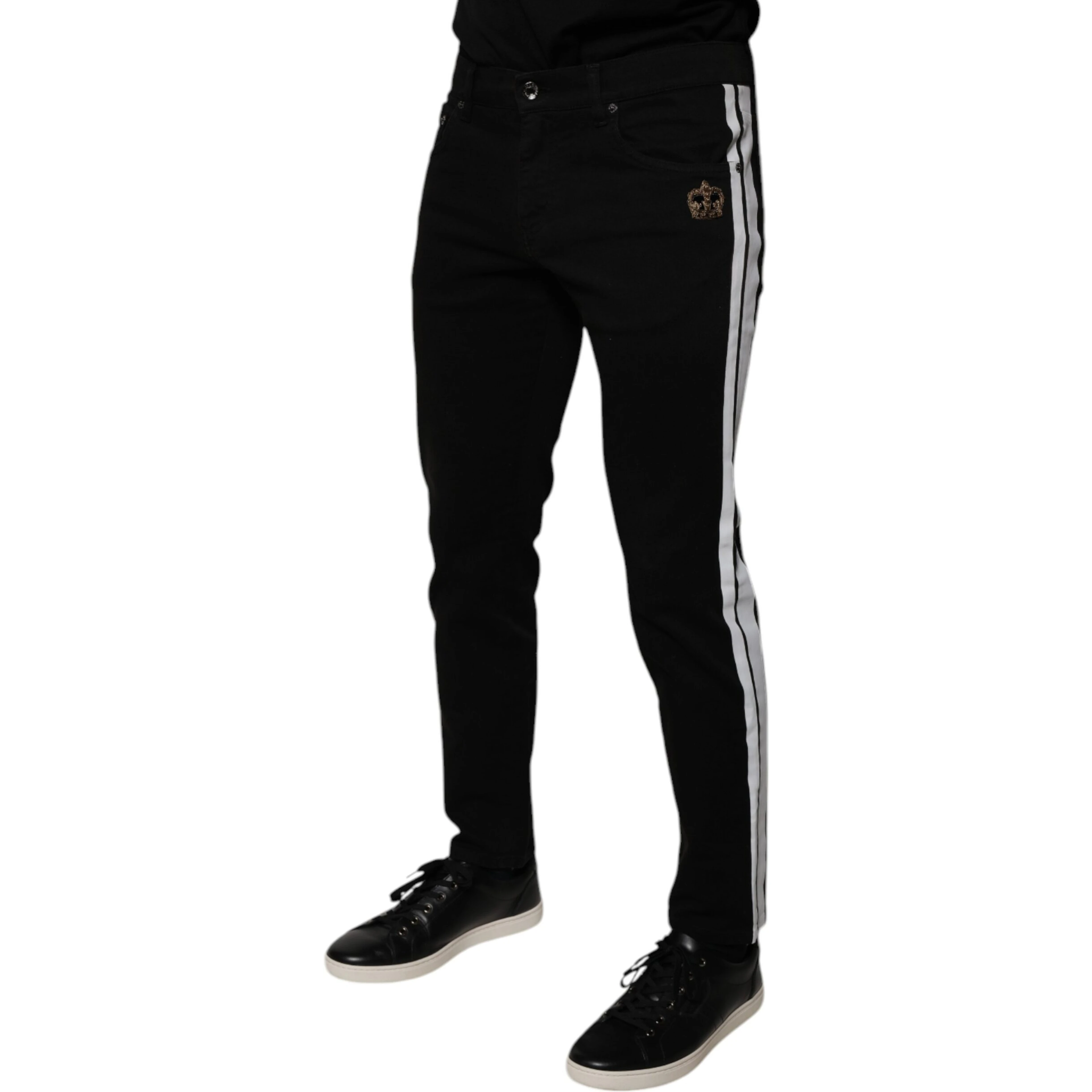 Black Crown White Lining Skinny Denim Jeans