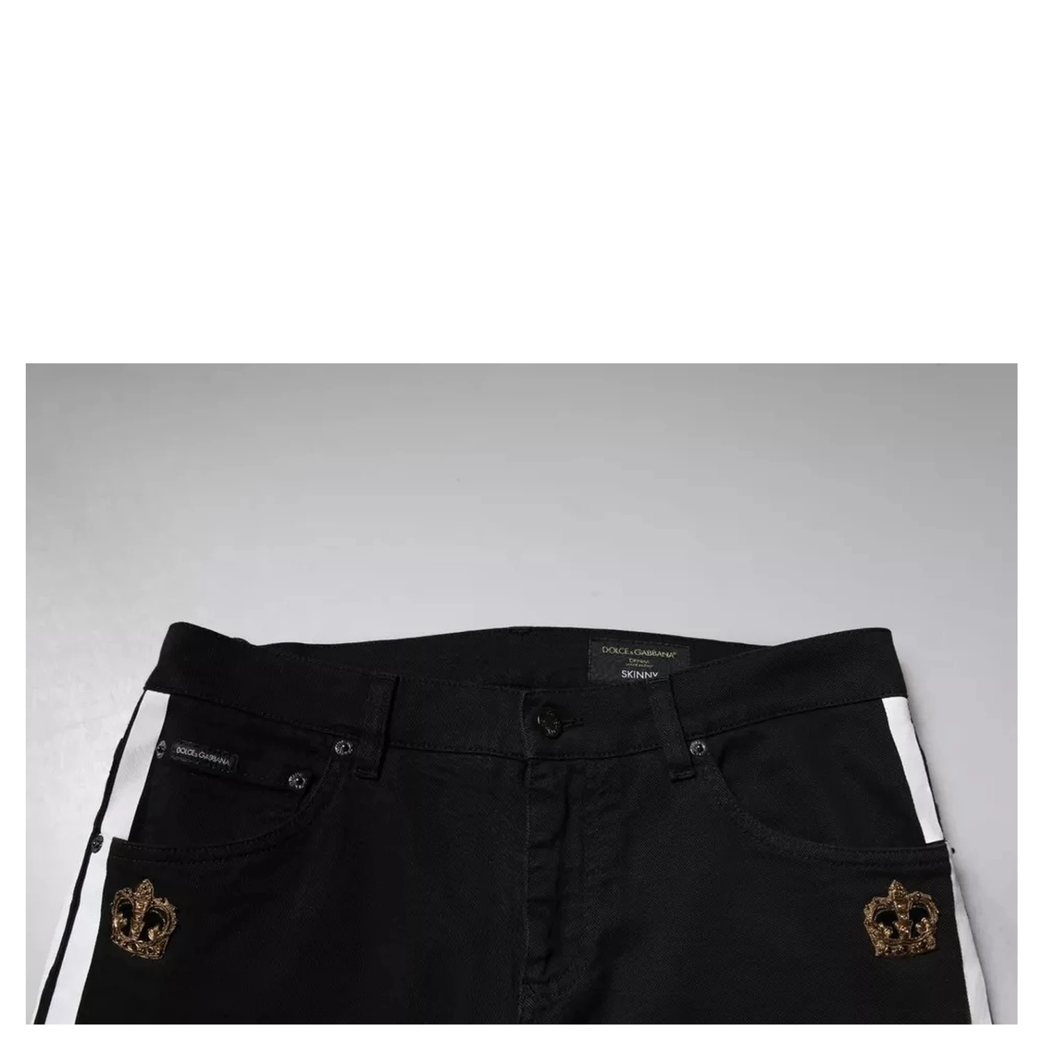Black Crown White Lining Skinny Denim Jeans