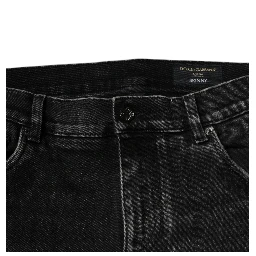 Black Cotton Stretch Skinny Men Denim Jeans
