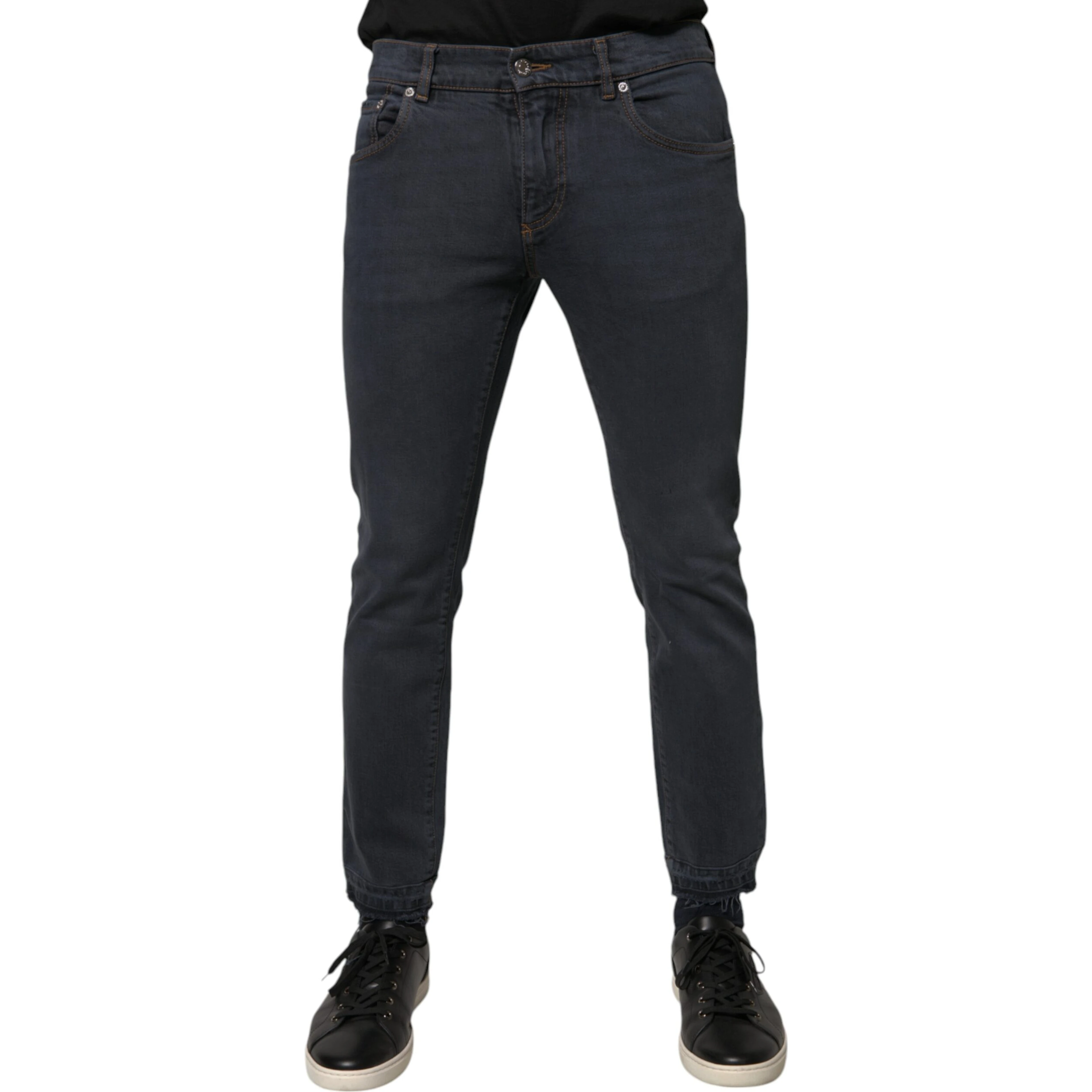 Dark Gray Cotton Skinny Denim Jeans