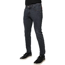 Dark Gray Cotton Skinny Denim Jeans