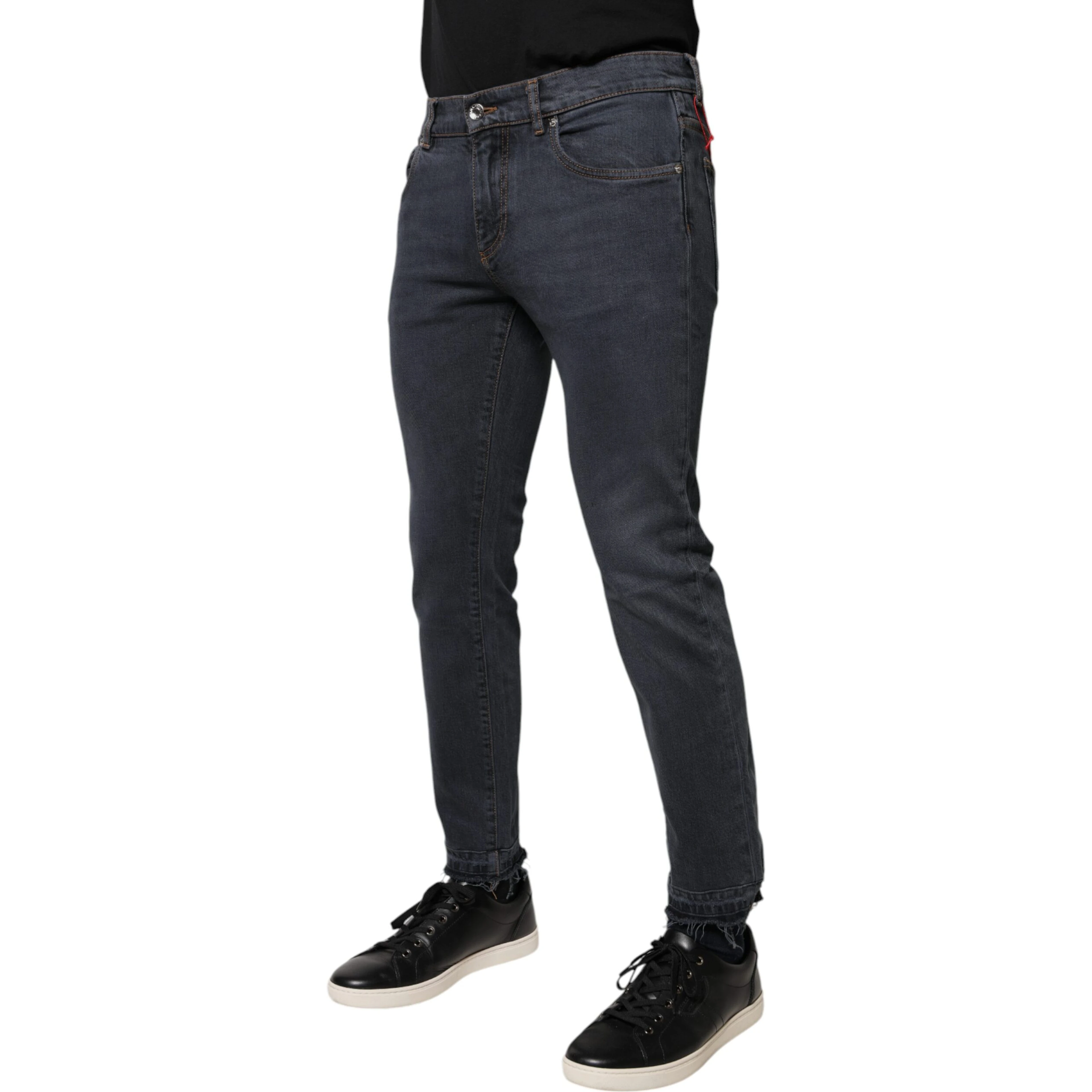 Dark Gray Cotton Skinny Denim Jeans