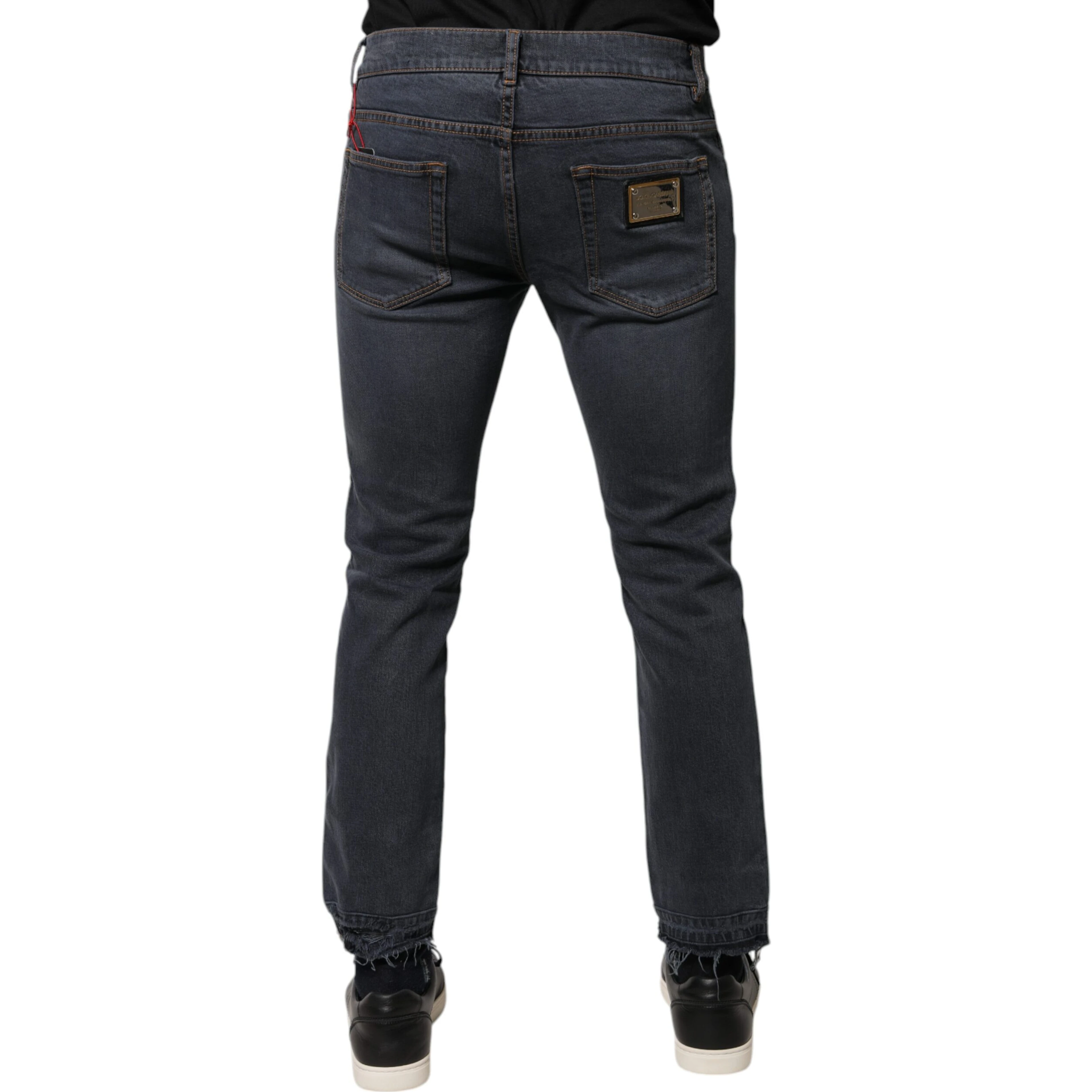 Dark Gray Cotton Skinny Denim Jeans