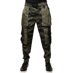 Green Cotton Jogger Cargo Pants
