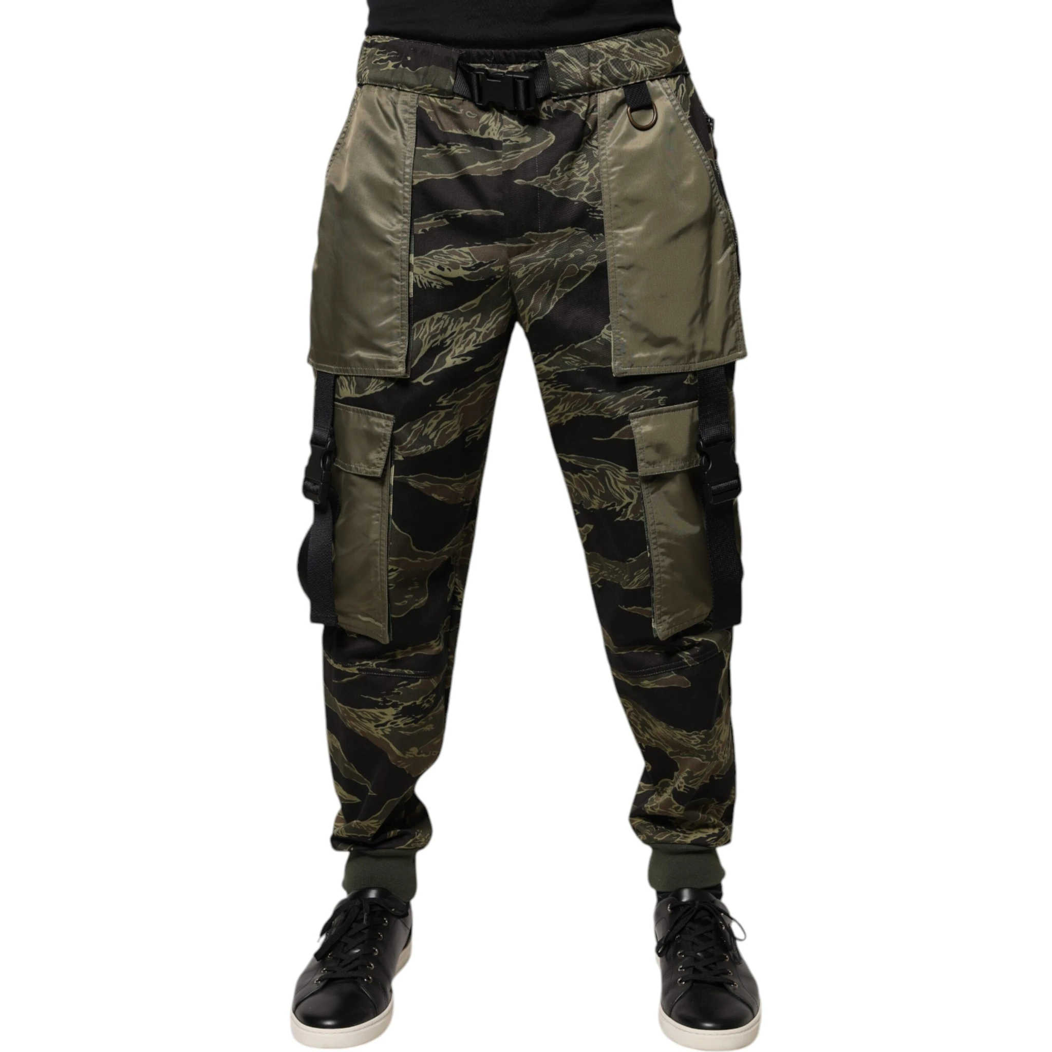 Green Cotton Jogger Cargo Pants
