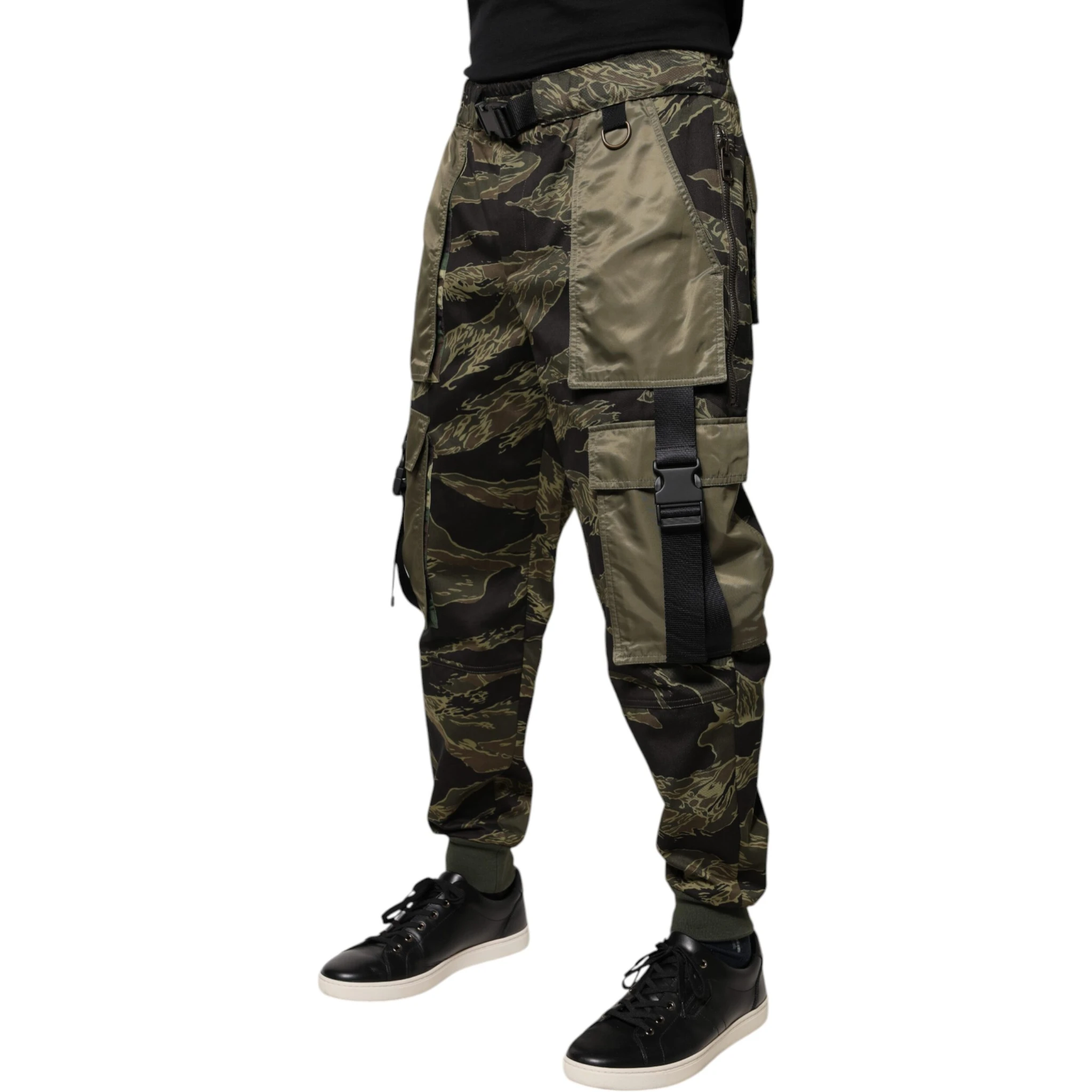Green Cotton Jogger Cargo Pants
