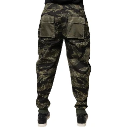 Green Cotton Jogger Cargo Pants