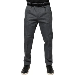 Gray Tapered Formal Dress Pants