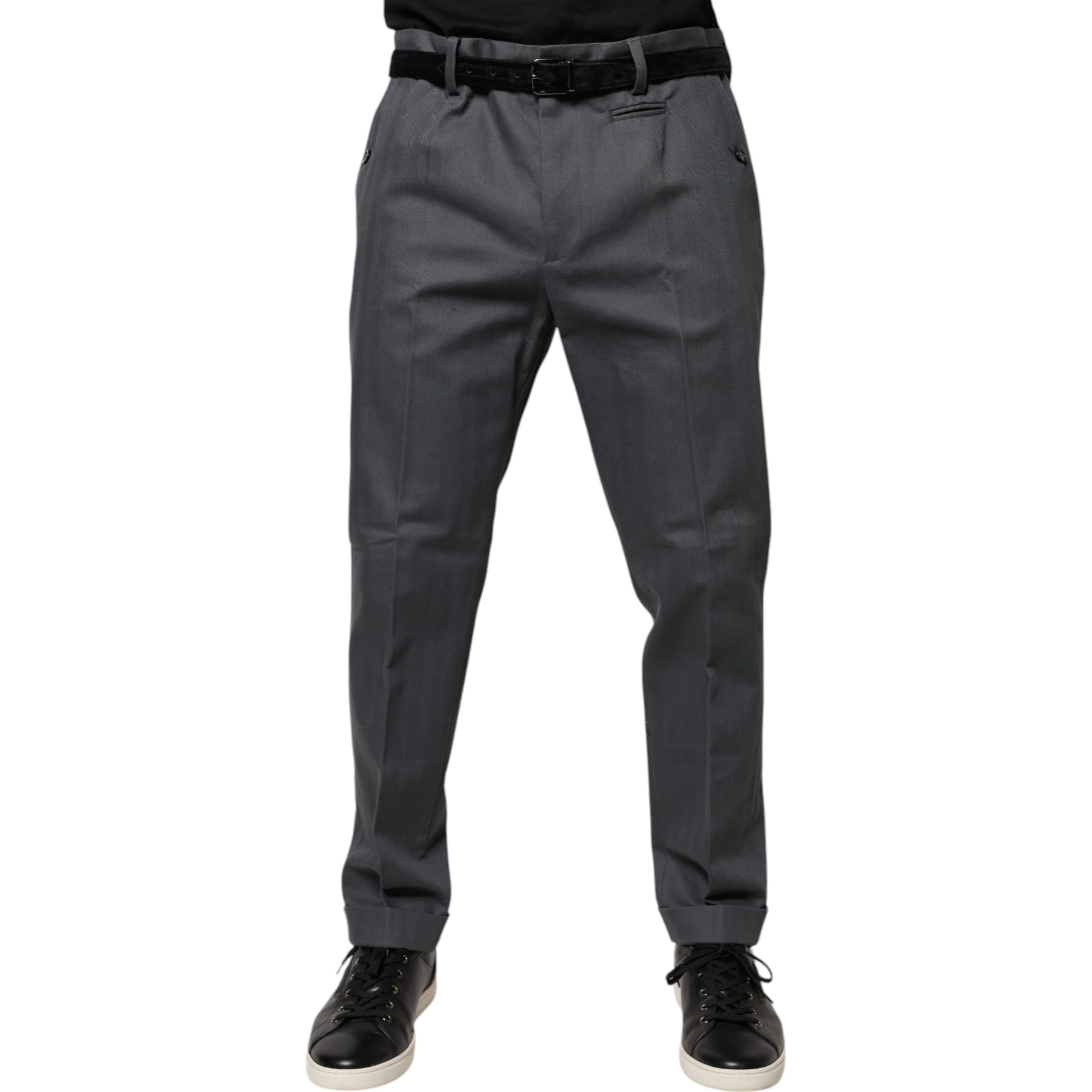 Gray Tapered Formal Dress Pants
