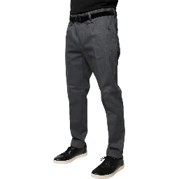 Gray Tapered Formal Dress Pants