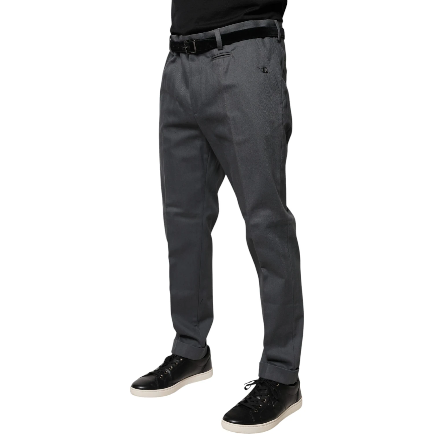 Gray Tapered Formal Dress Pants