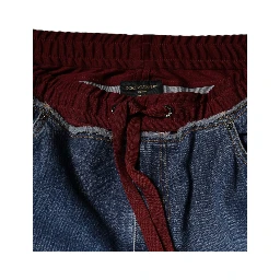 Blue Cotton Stretch Straight Denim Jeans