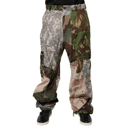 Multicolor Patchwork Camouflage Cargo Pants