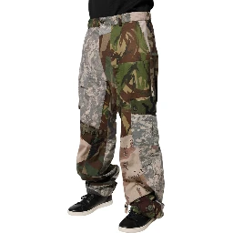 Multicolor Patchwork Camouflage Cargo Pants