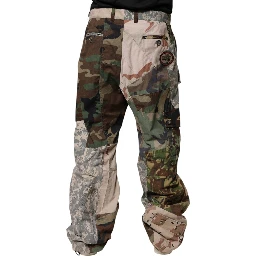 Multicolor Patchwork Camouflage Cargo Pants