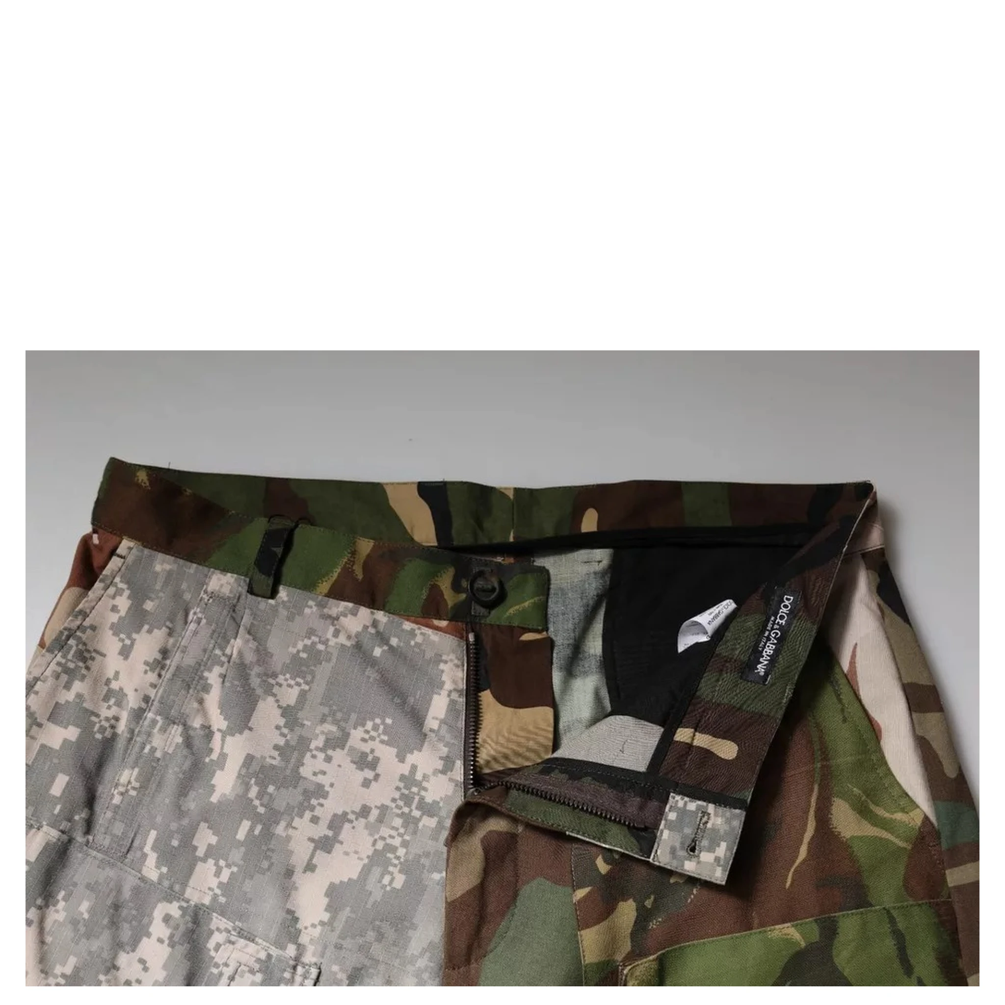 Multicolor Patchwork Camouflage Cargo Pants