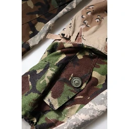 Multicolor Patchwork Camouflage Cargo Pants