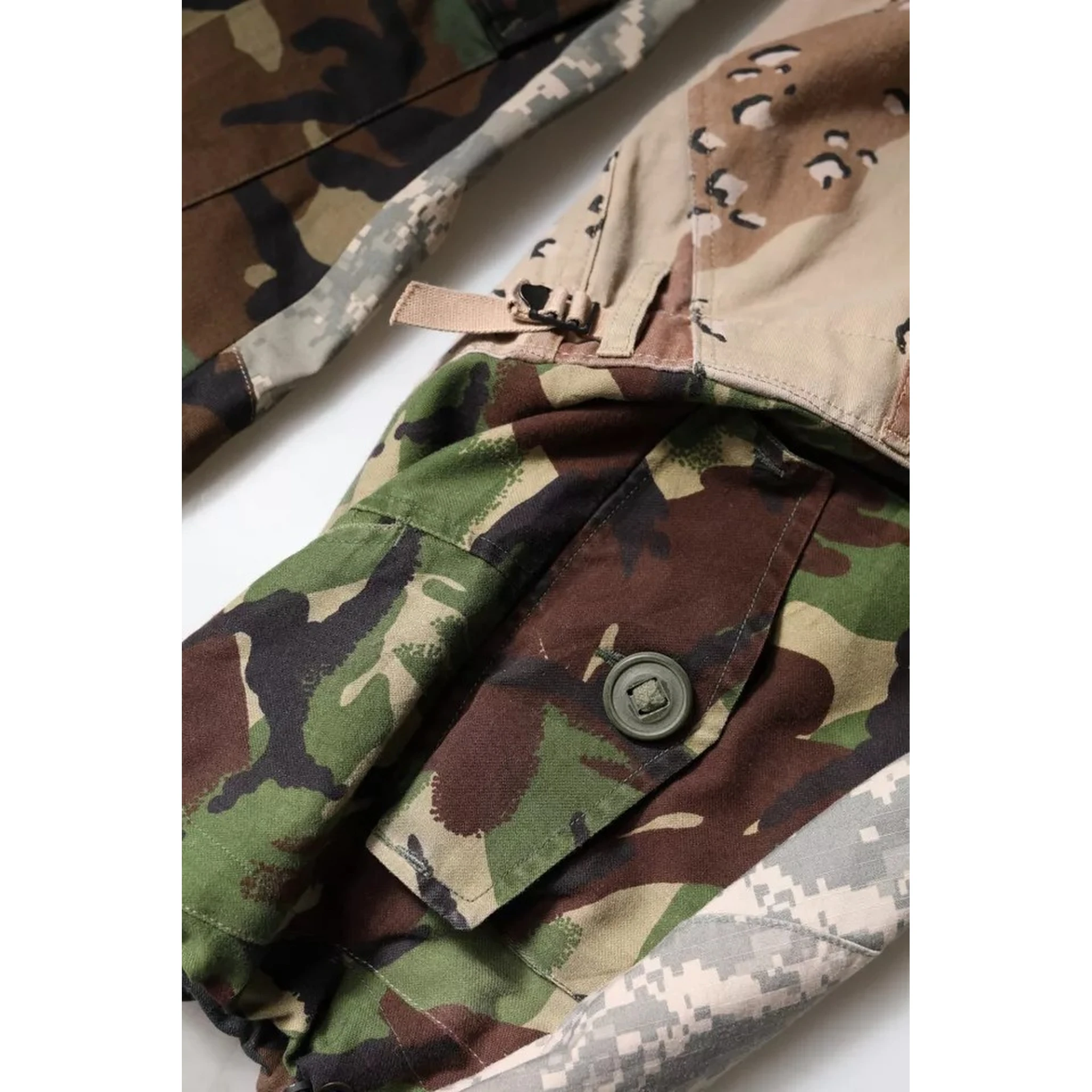 Multicolor Patchwork Camouflage Cargo Pants