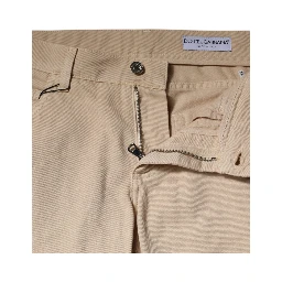 Beige Cotton Stretch Regular Men Denim Jeans